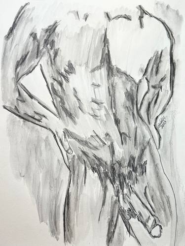 Original Nude Mixed Media by Juan Rosales