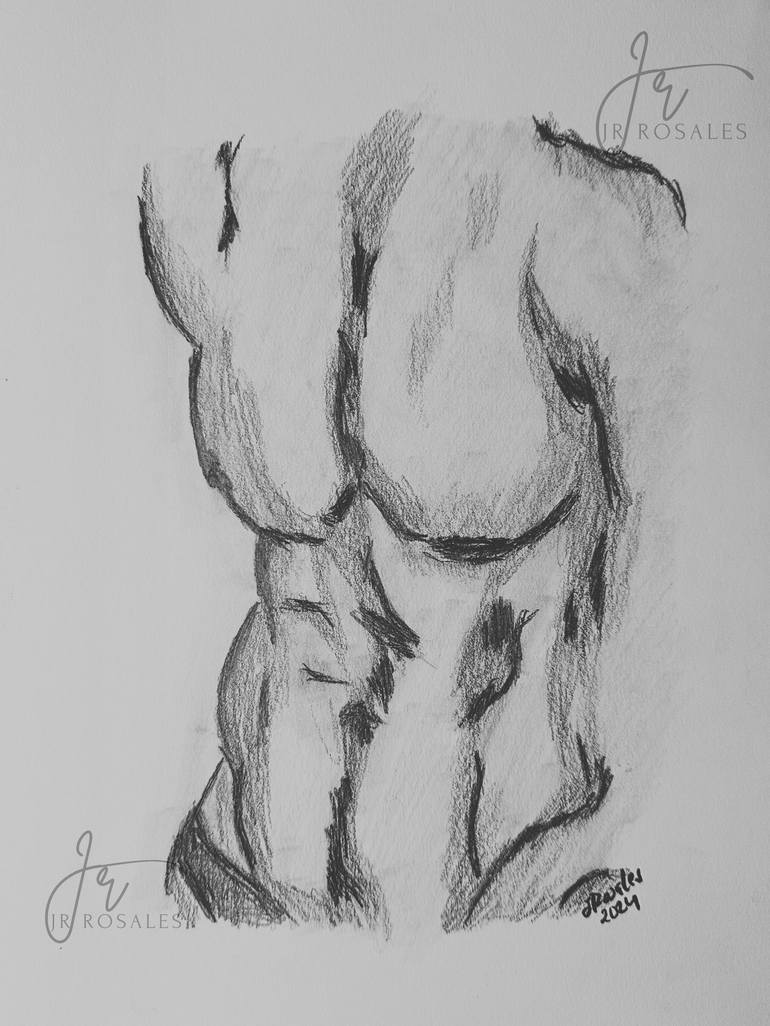 Original Figurative Body Drawings by Juan Rosales
