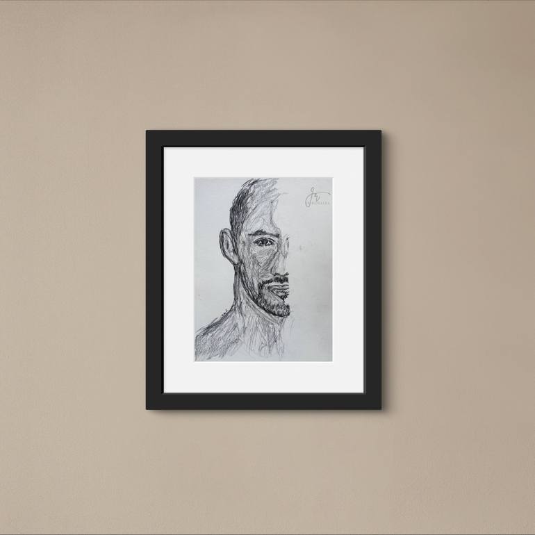 Original Figurative Men Drawing by Juan Rosales