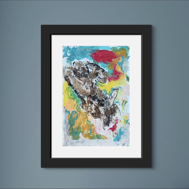 Original Abstract Erotic Painting by Juan Rosales