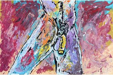 Original Abstract Expressionism Erotic Paintings by Juan Rosales