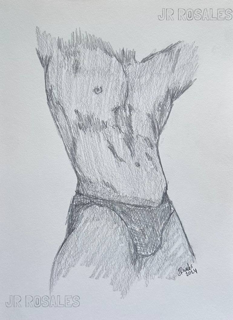 Original Minimalism Nude Drawings by Juan Rosales