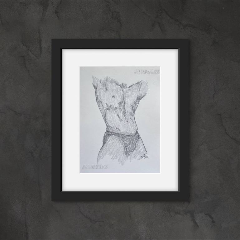 Original Minimalism Nude Drawing by Juan Rosales