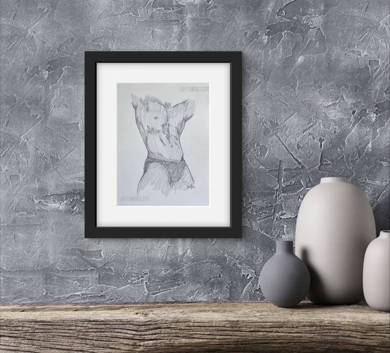 Original Minimalism Nude Drawing by Juan Rosales