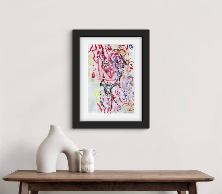 Original Abstract Erotic Painting by Juan Rosales