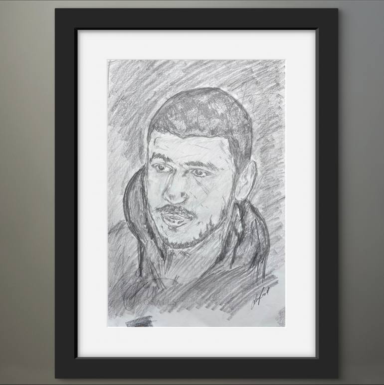 Original Black & White Pop Culture/Celebrity Drawing by Juan Rosales