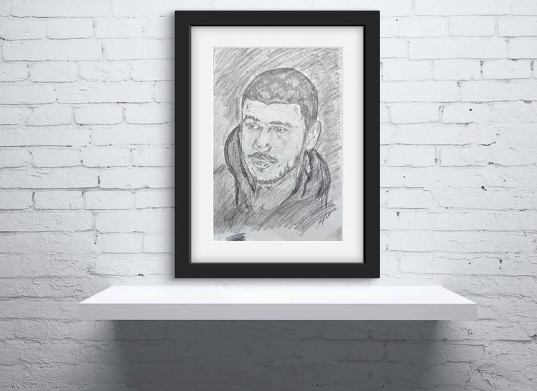 Original Black & White Pop Culture/Celebrity Drawing by Juan Rosales
