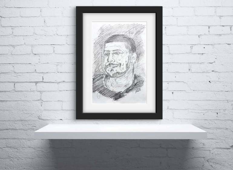 Original Black & White Pop Culture/Celebrity Drawing by Juan Rosales