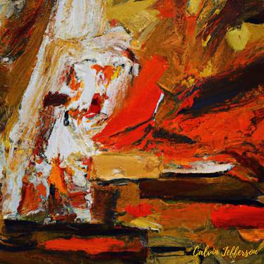 Original Fine Art Abstract Painting by Calvin Jefferson