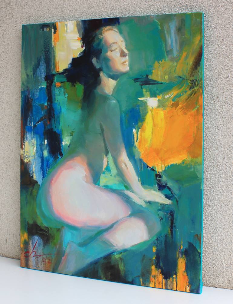 Original Abstract Expressionism Nude Painting by Serhii Cherniakovskyi