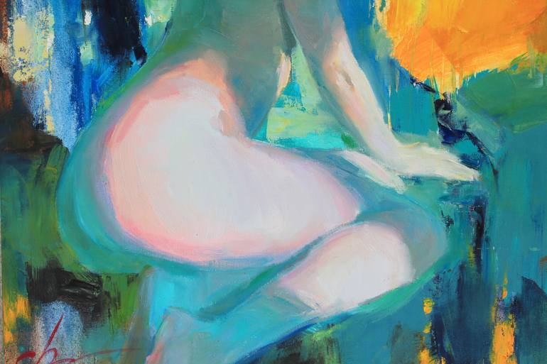Original Abstract Expressionism Nude Painting by Serhii Cherniakovskyi