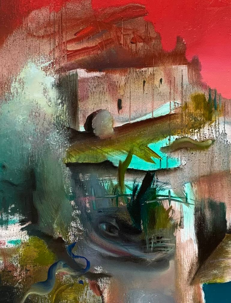 Original Abstract Expressionism Home Painting by Todor Tamás