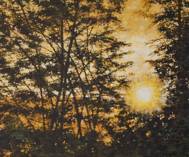 Original Landscape Painting by Russell Johnson | Impressionism Art on Canvas | THE VALLEY AT SUNSET II