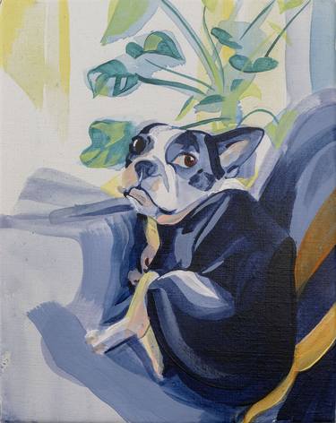 Original Figurative Dogs Paintings by Nash Hogan