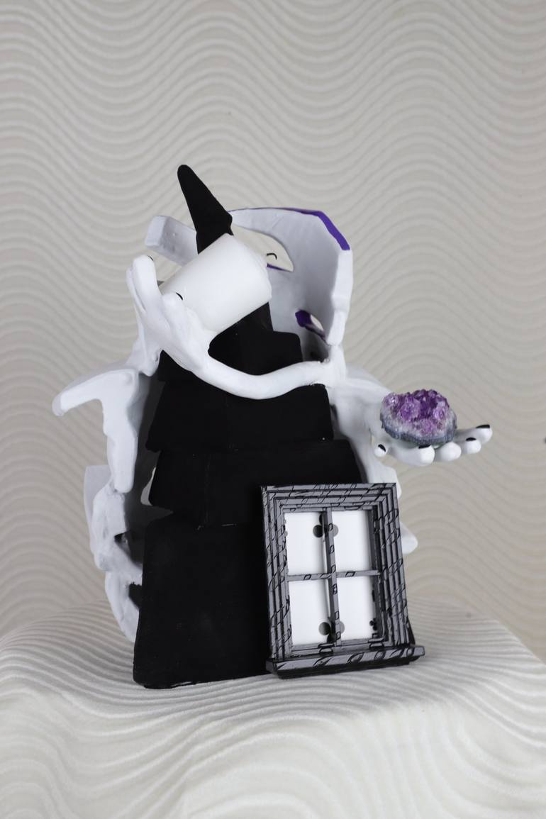 Original Black & White Abstract Sculpture by Augustin Philemon