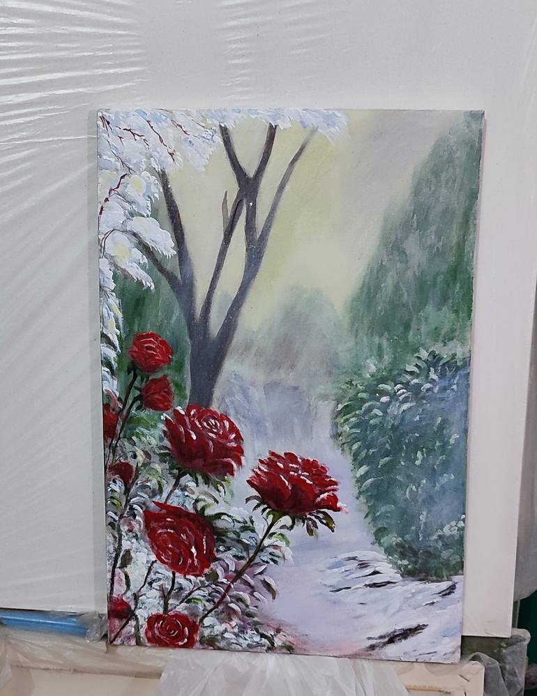 Original Contemporary Floral Painting by Sidrah Iqbal