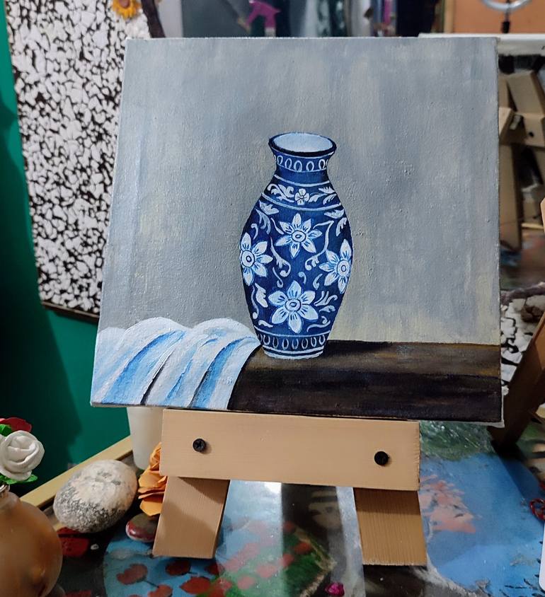 Original Art Deco Still Life Painting by Sidrah Iqbal