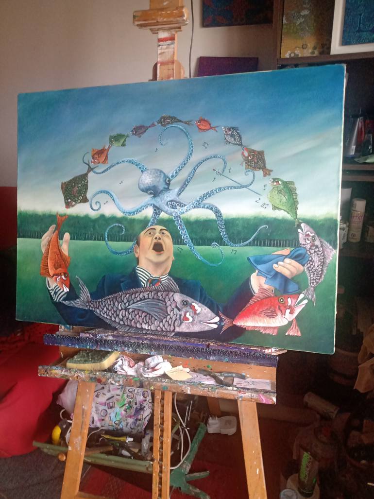 Original Conceptual Nature Painting by Antonio Presti