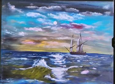 Print of Seascape Paintings by sartika Mohomad
