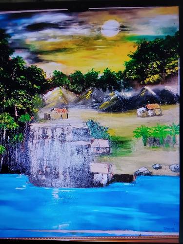Original Expressionism Landscape Paintings by sartika Mohomad