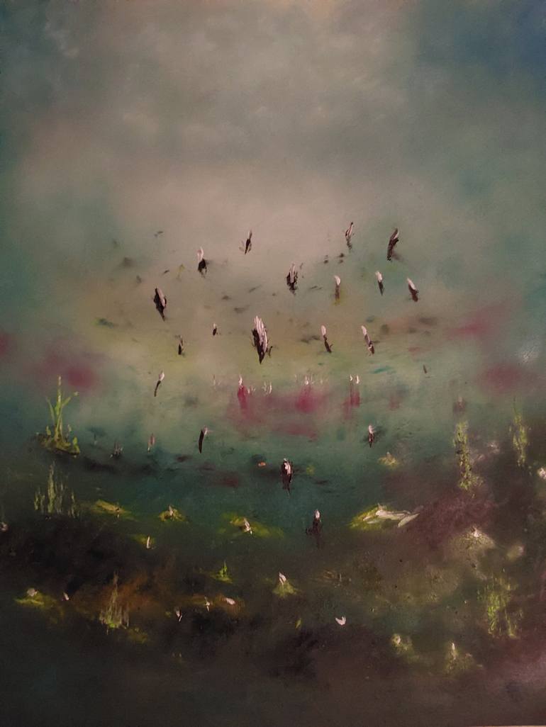 Print of Abstract Expressionism Seascape Paintings by Sartika Mohomad