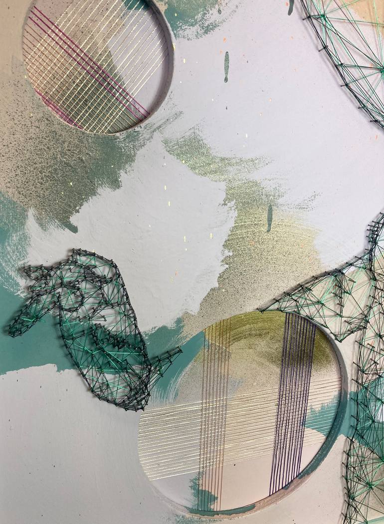 Original Geometric People Mixed Media by Imogen Morris