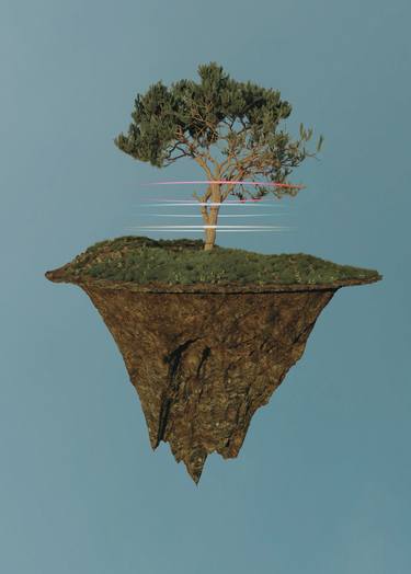Floating Island Day 3D Surrealism Render Artwork thumb
