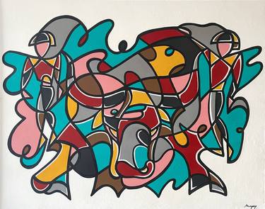 Original Abstract Animal Paintings by Maguy Vaz