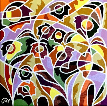 Original Abstract Expressionism Floral Paintings by Maguy Vaz