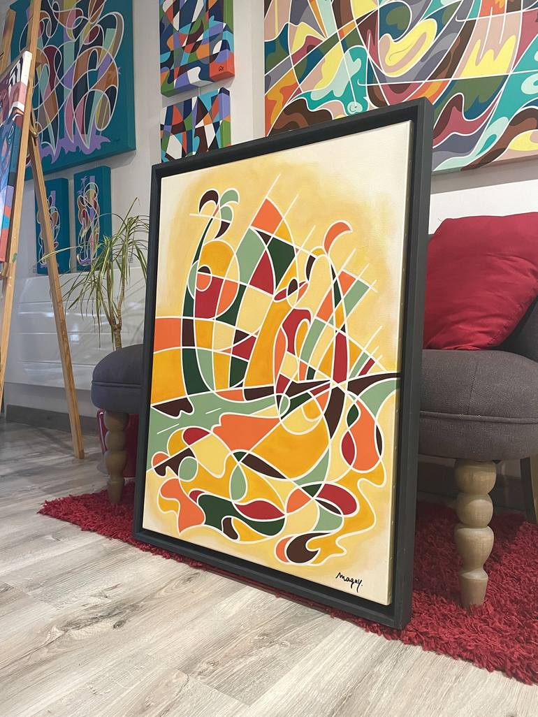 Original Contemporary Geometric Painting by Maguy Vaz