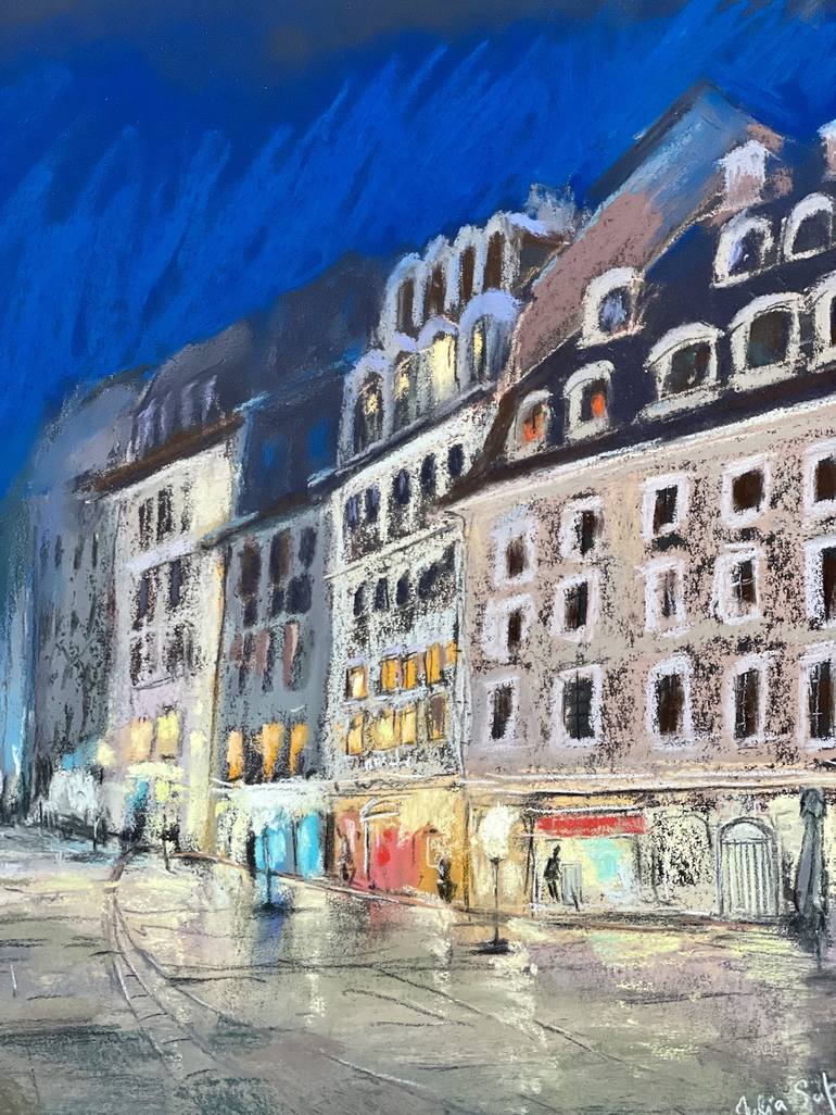 Original Impressionism Cities Drawing by Julia Suptel