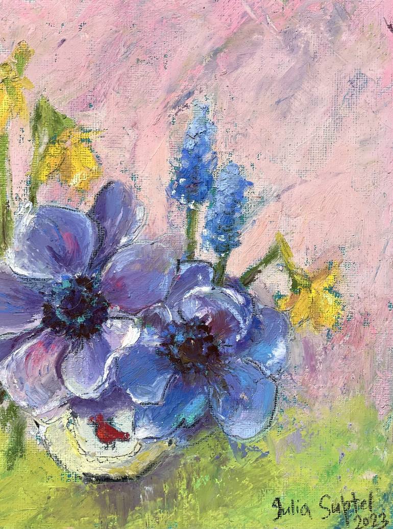 Original Impressionism Floral Painting by Julia Suptel