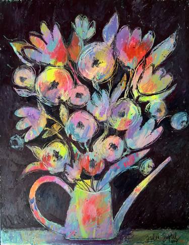Print of Expressionism Floral Paintings by Julia Suptel
