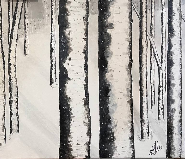 Original Black & White Landscape Painting by Patrick Long