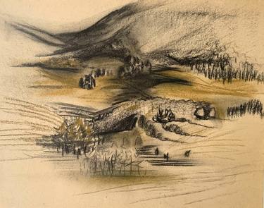 Original Fine Art Landscape Drawings by Agata Sobczak