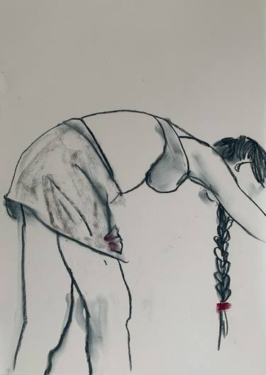 Original Fine Art Women Drawings by Agata Sobczak