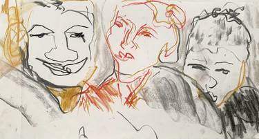 Original Expressionism Portrait Drawings by Agata Sobczak