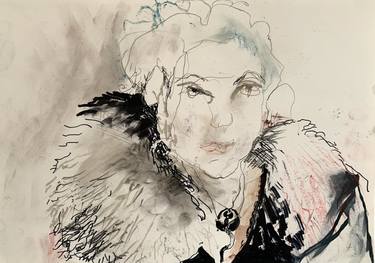 Original Expressionism Portrait Drawings by Agata Sobczak