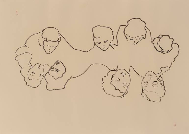 Original Conceptual People Drawing by Agata Sobczak