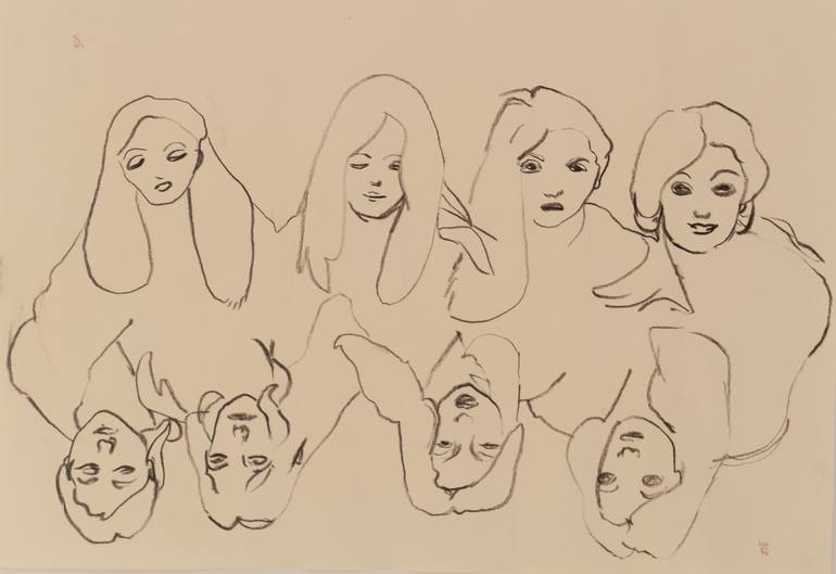 Original Minimalism People Drawing by Agata Sobczak