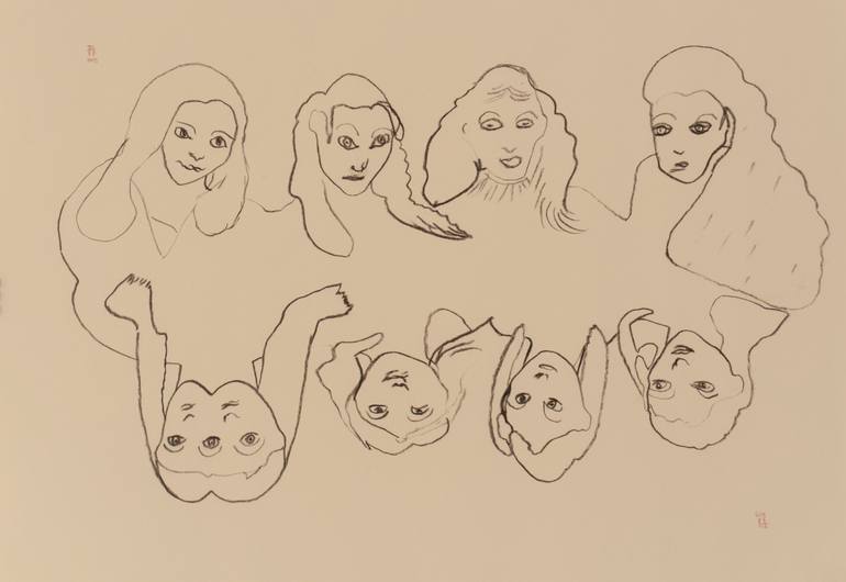 Original Conceptual Portrait Drawing by Agata Sobczak