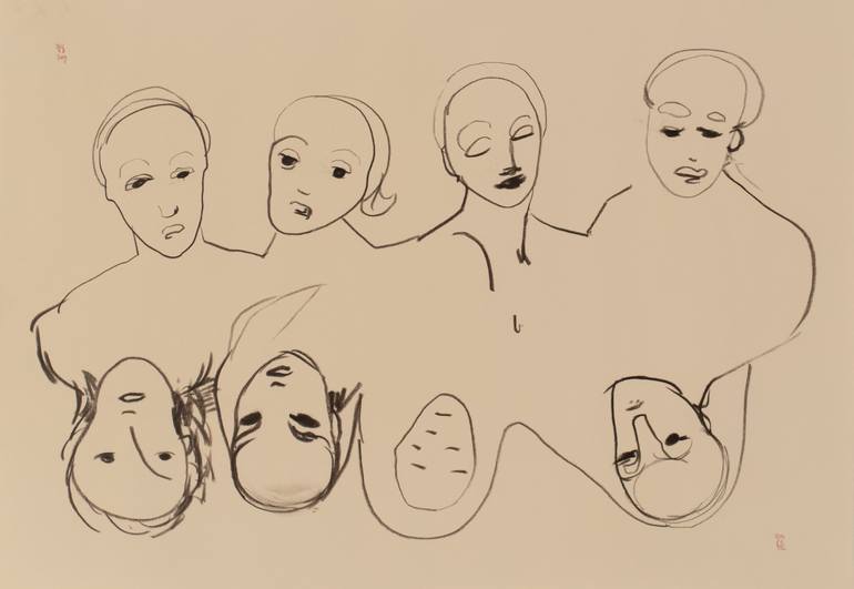 Original People Drawing by Agata Sobczak