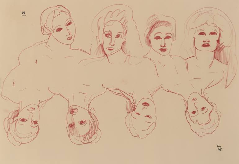 Original Conceptual Women Drawing by Agata Sobczak