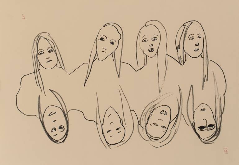 Original People Drawing by Agata Sobczak