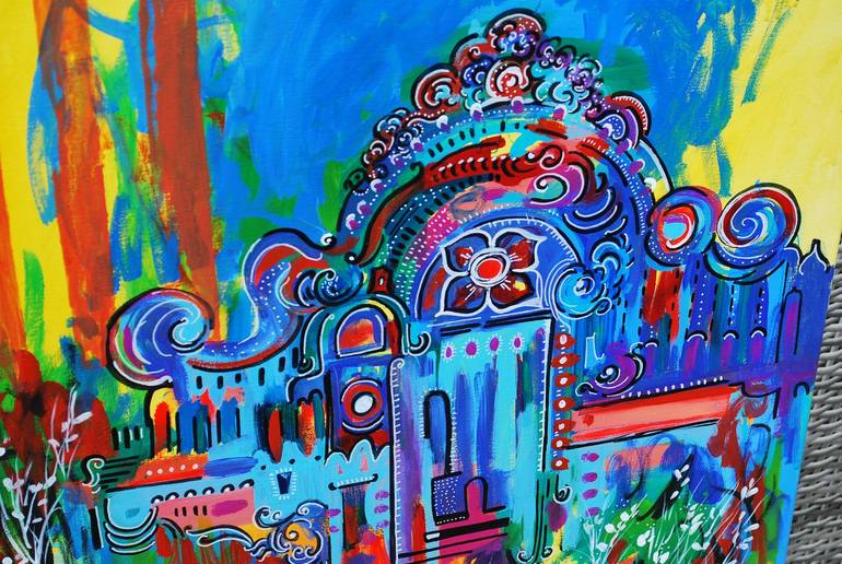 Original Abstract Expressionism Architecture Painting by Aasiri Wickremage