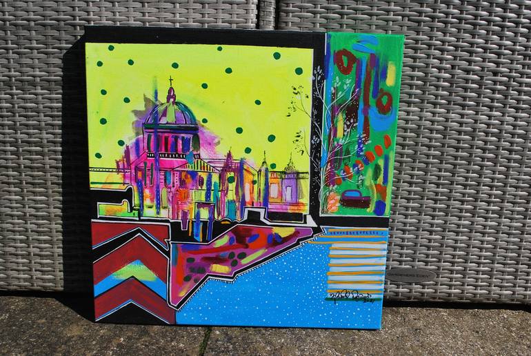 Original Abstract Architecture Painting by Aasiri Wickremage