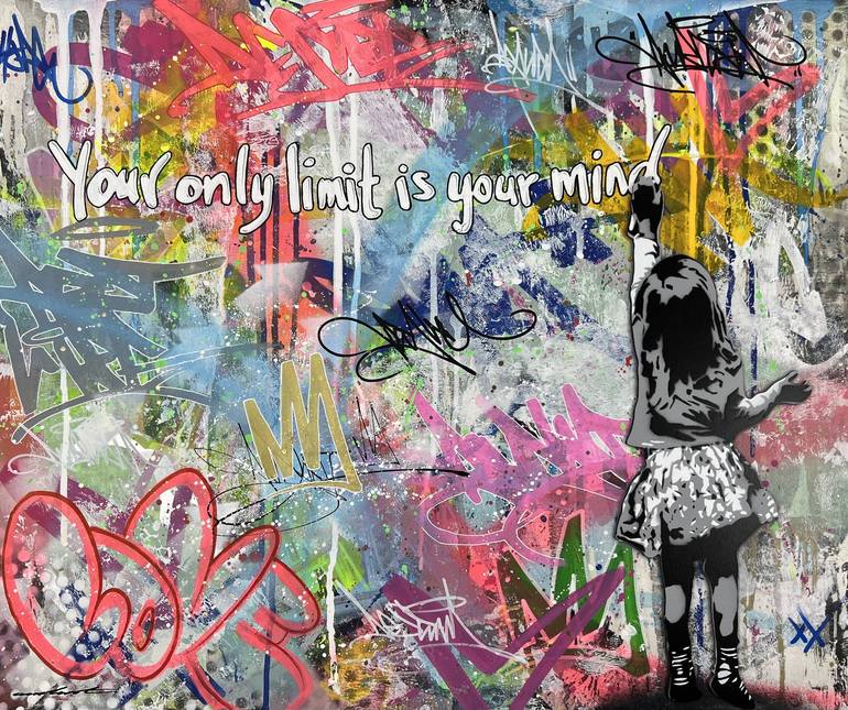 Original Contemporary Graffiti Mixed Media by And Wot