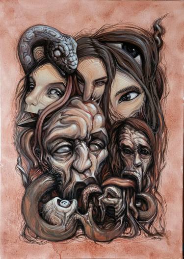 Original Surrealism People Paintings by Przemysław Korczyński