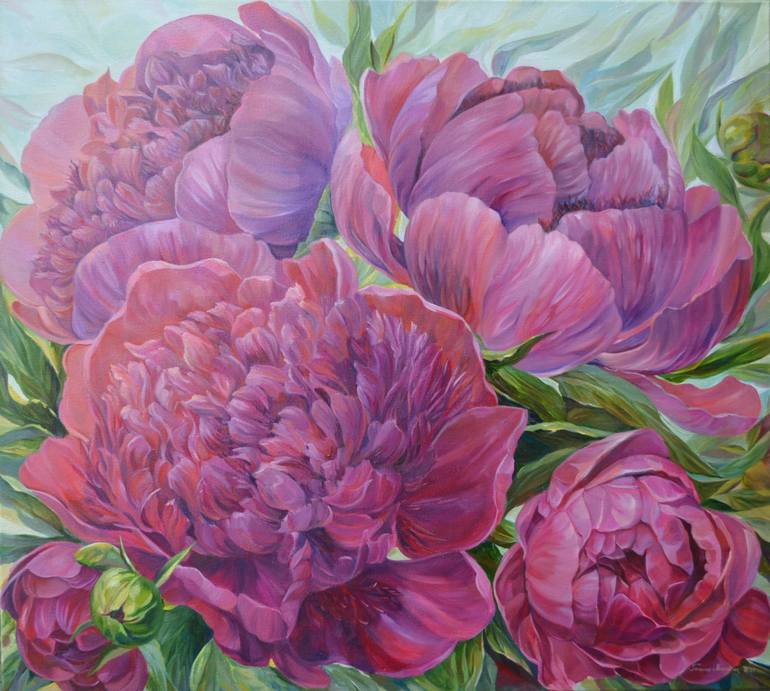 Original Floral Painting by Galyna Mykhaylyuk