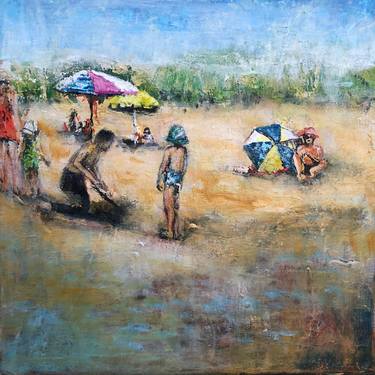 Original Figurative Beach Paintings by Martine Hoving